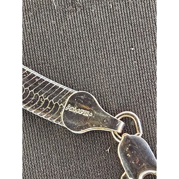 Vintage Sterling Silver .925 Italy Herringbone Chain Necklace – Unisex, 18”/20” - Picture 14 of 16